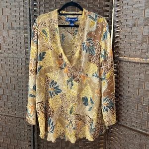 SUSAN GRAVER sheer woman’s blouse 1X